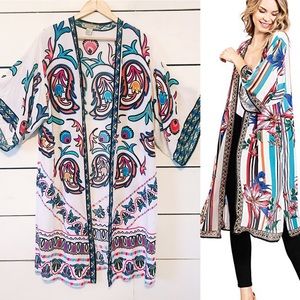 Flying Tomato Paisley Maxi Kimono Size Small